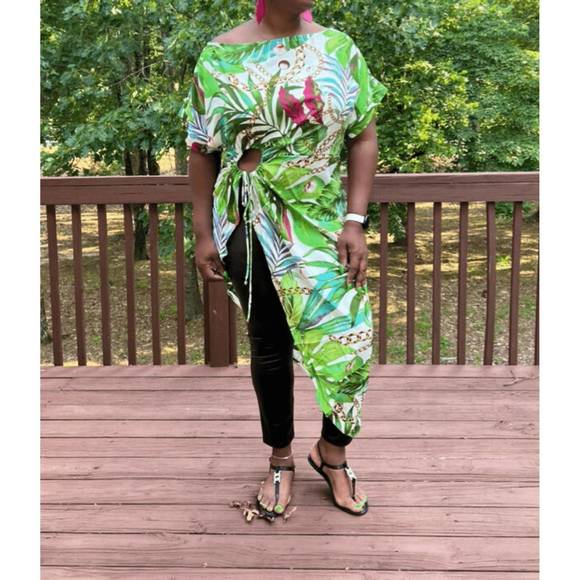 NEW THE CURVE resort me tunic top in green - Picture 1 of 3